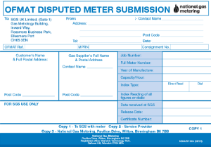 OFMAT DISPUTED METER SUBMISSION