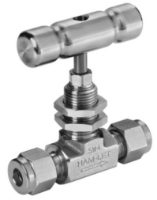 Stainless steel Ham-Let® H-300U Let-Lok® metric needle valve with V-stem 