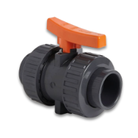 Vale® PVC Industrial Double Union Ball Valve (EPDM Seals)