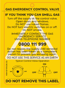 ECV METER CONTROL LABEL